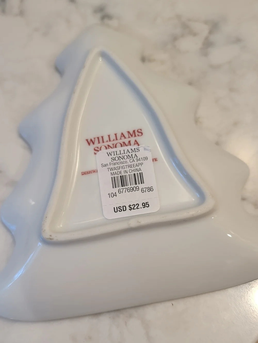 Nwt Williams Sonoma Festive Porcelain Tree Trinket Dish - Gold Trim